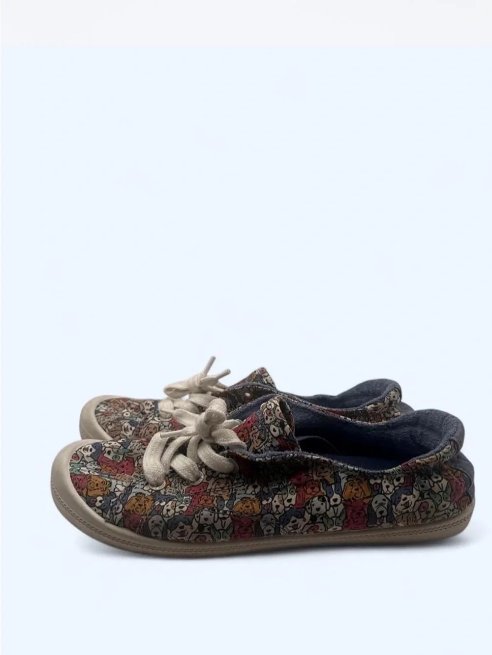 BOBS from Skechers Multicolor Dog-Print Lace-Up Sneakers